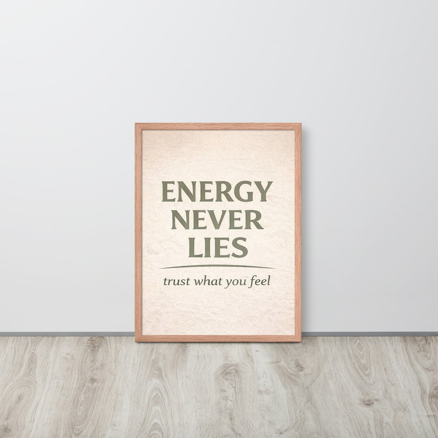 Red Energy Never Lies Spiritual Wall Art Framed Poster framed spiritual wall art for mindful home decor