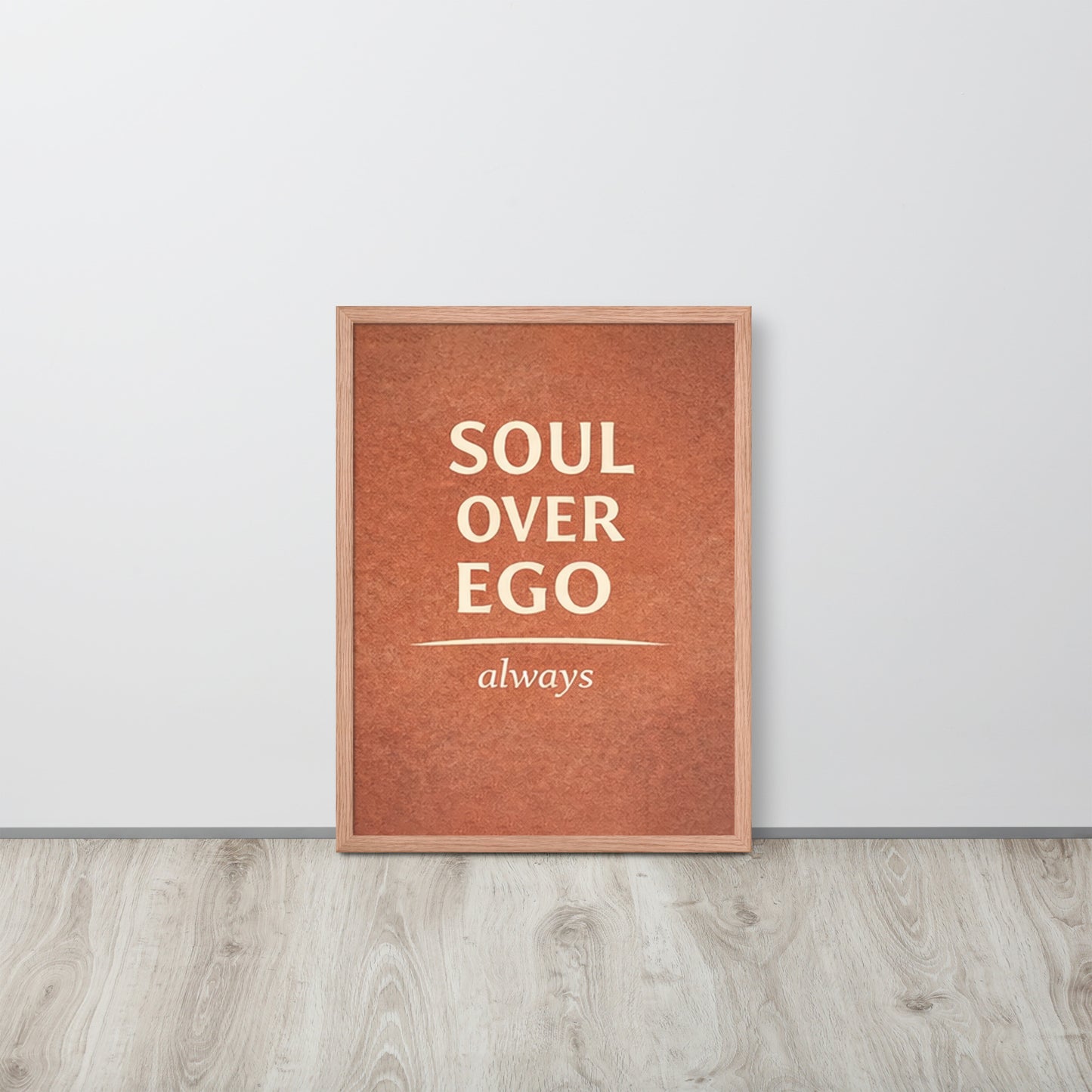Red Soul Over Ego Spiritual Wall Art Framed Poster framed spiritual wall art for mindful home decor