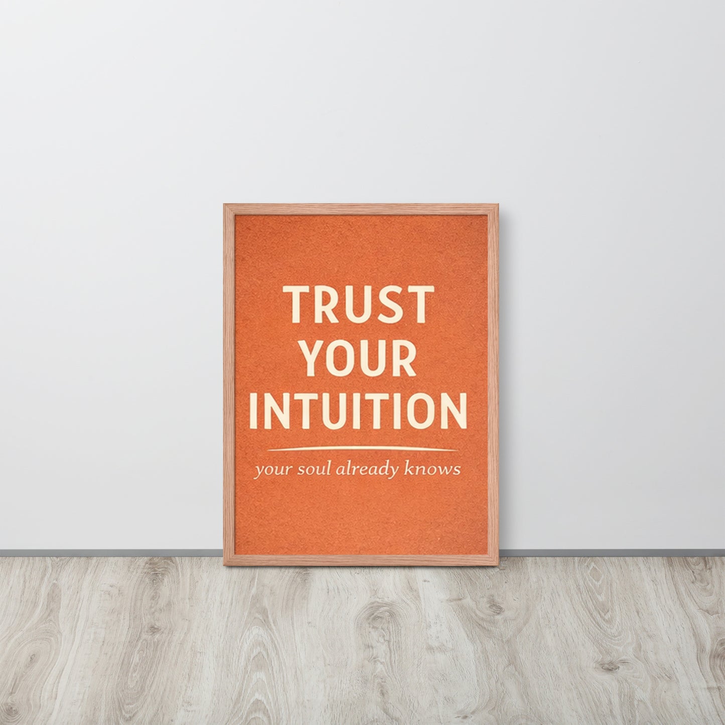 Red Trust Your Intuition Spiritual Wall Art Framed Poster framed spiritual wall art for mindful home decor