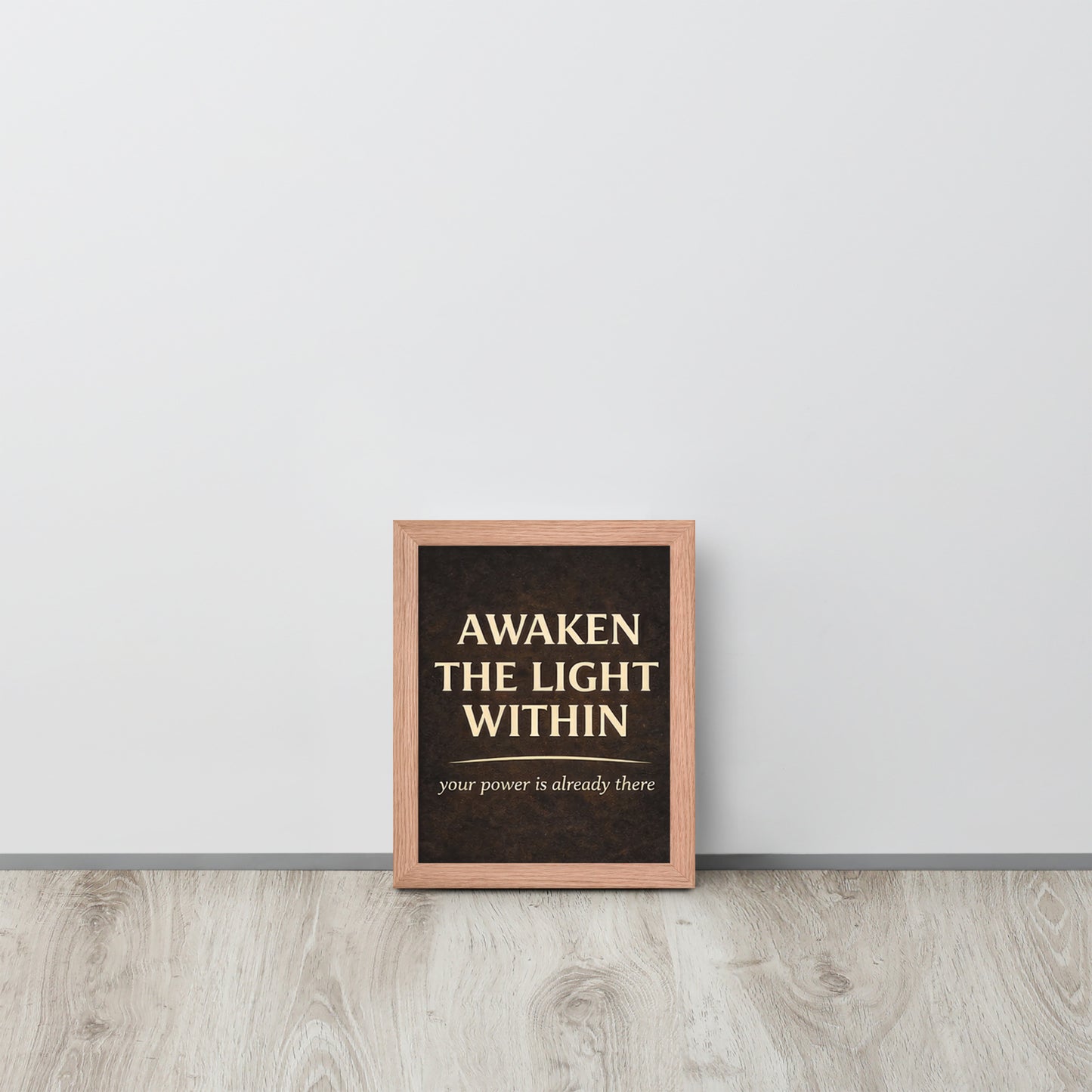 Red Awaken the Light Within Spiritual Wall Art Framed Poster framed spiritual wall art for mindful home decor