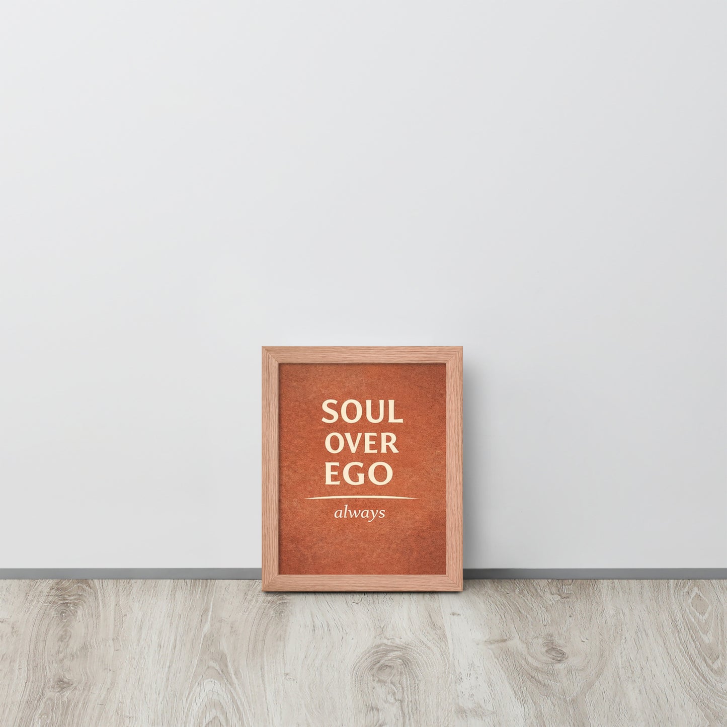 Red Soul Over Ego Spiritual Wall Art Framed Poster framed spiritual wall art for mindful home decor