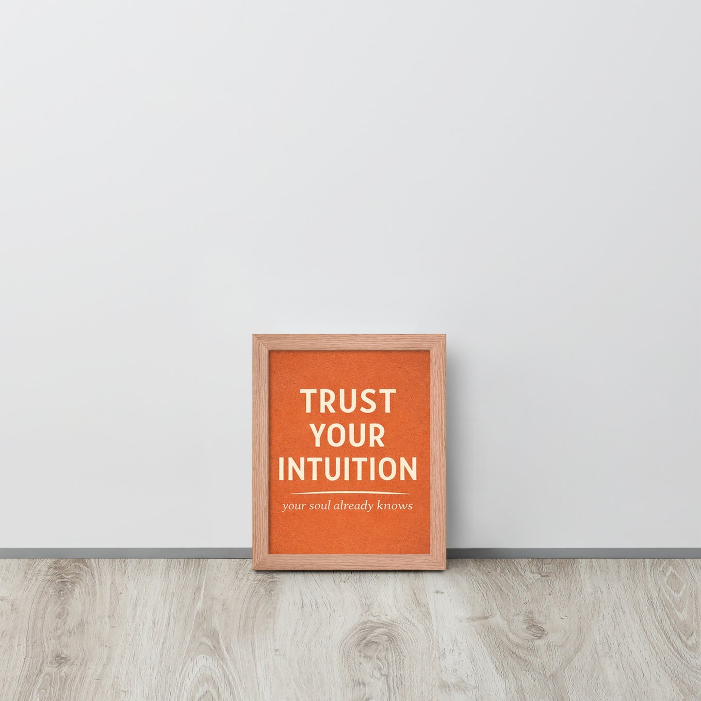 Red Trust Your Intuition Spiritual Wall Art Framed Poster framed spiritual wall art for mindful home decor