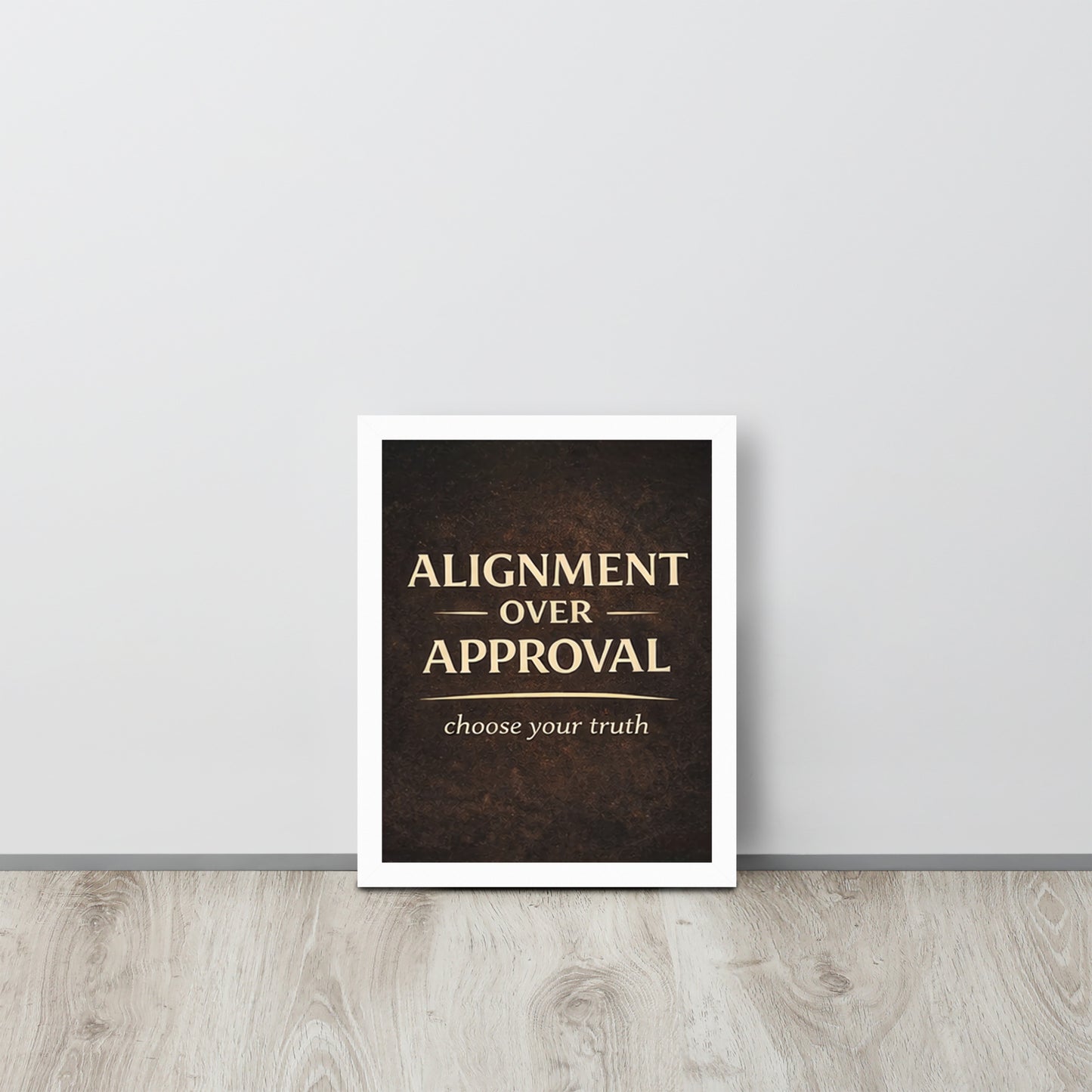 White Alignment Over Approval Spiritual Wall Art Framed Poster framed spiritual wall art for mindful home decor