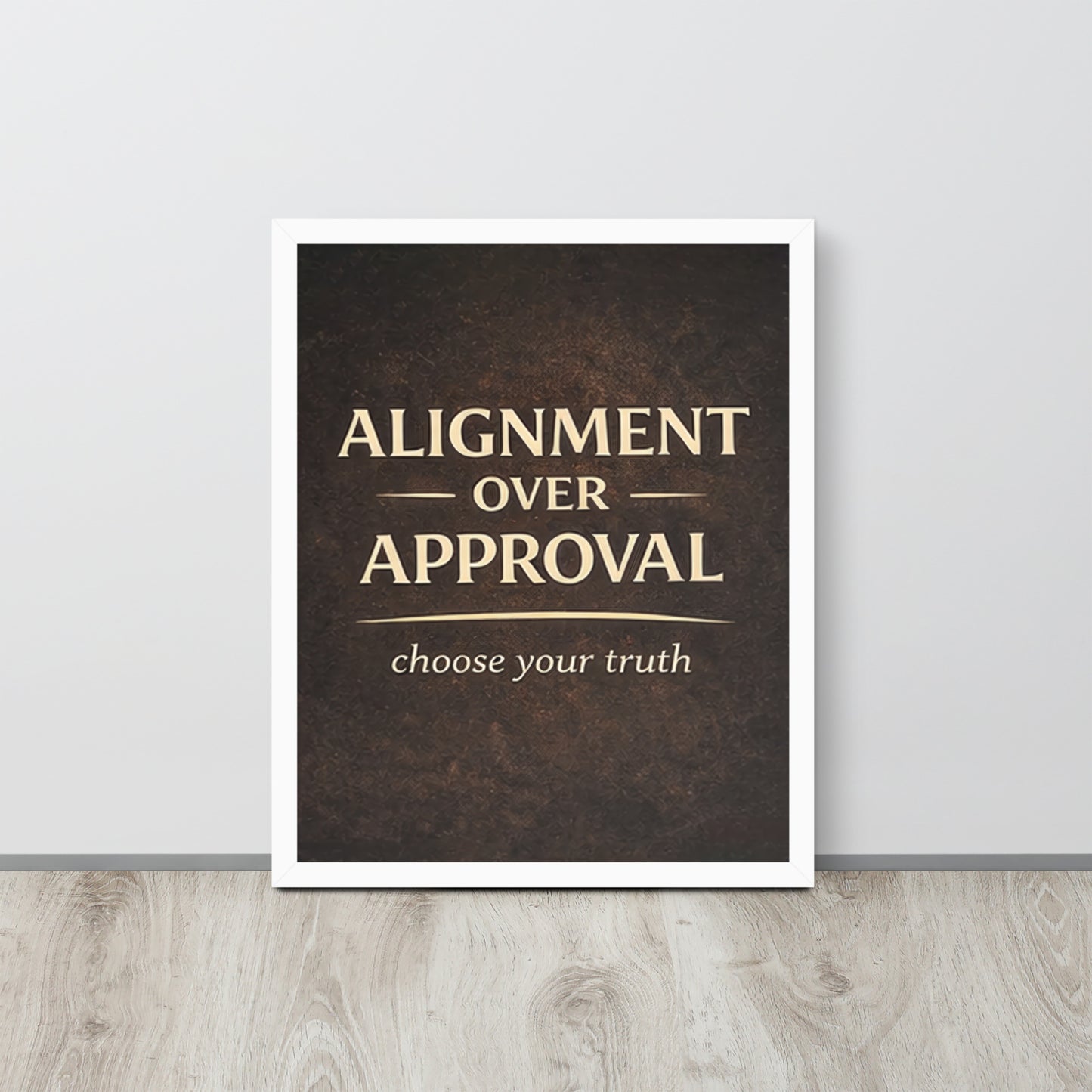White Alignment Over Approval Spiritual Wall Art Framed Poster framed spiritual wall art for mindful home decor