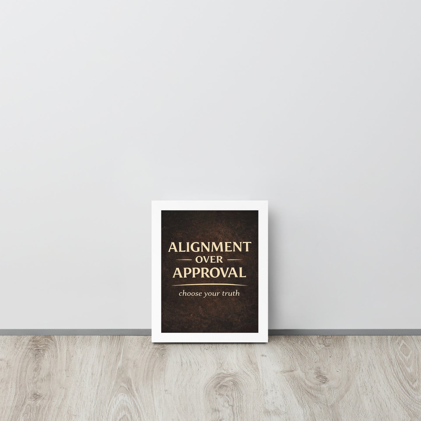 White Alignment Over Approval Spiritual Wall Art Framed Poster framed spiritual wall art for mindful home decor