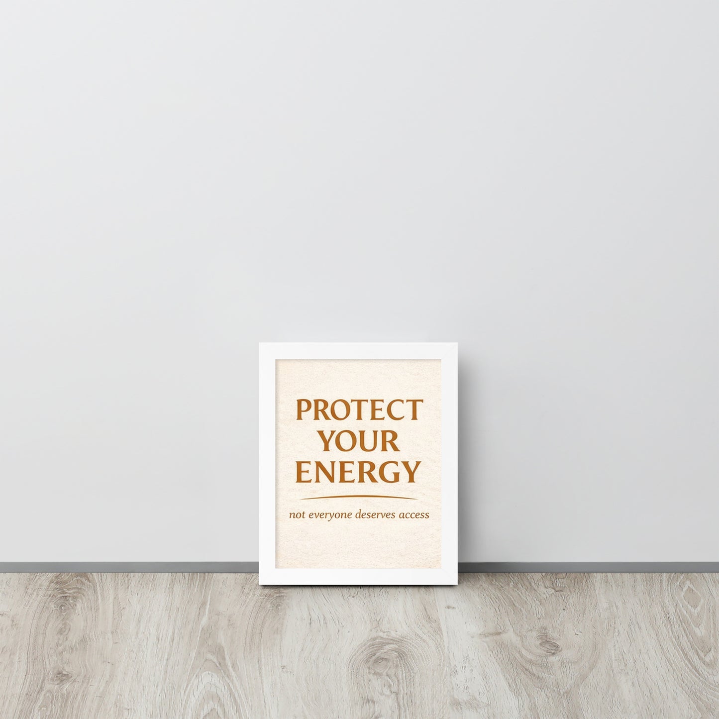 White Protect Your Energy Mystical Spiritual Framed Poster framed spiritual wall art for mindful home decor