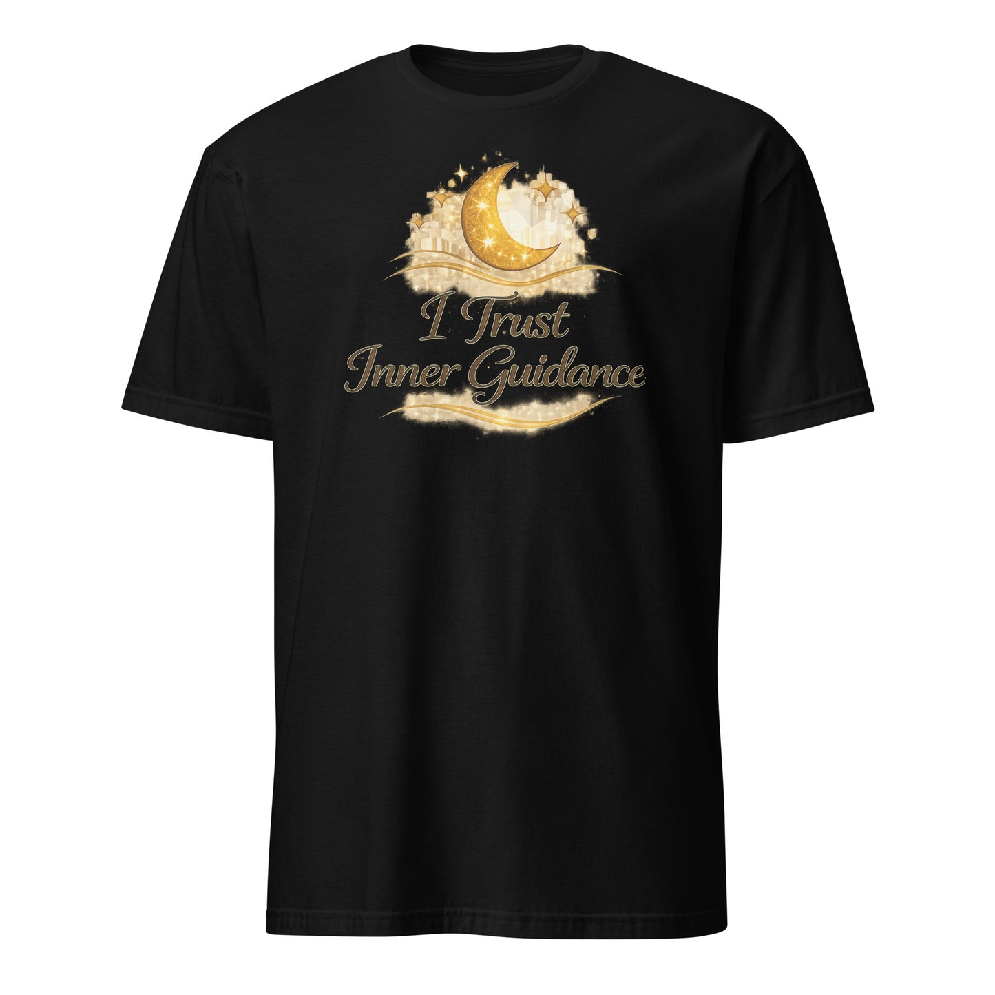 Front view of Black I Trust Inner Guidance Spiritual Tee by Enlight Me Center