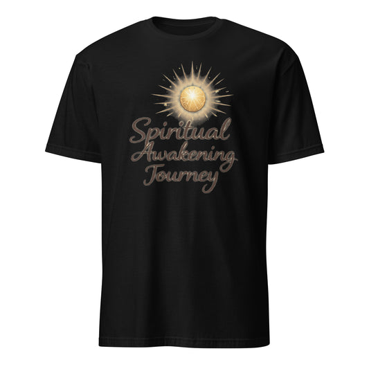 Front view of Black Spiritual Awakening Journey Spiritual Tee by Enlight Me Center