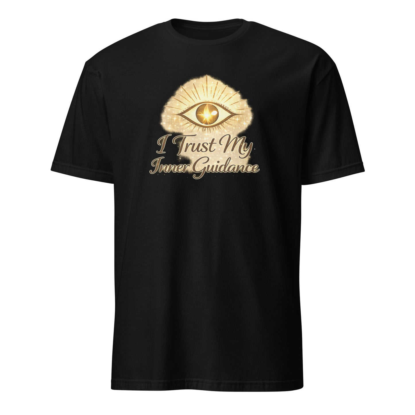 Front view of Black I Trust My Inner Guidance Spiritual Tee by Enlight Me Center