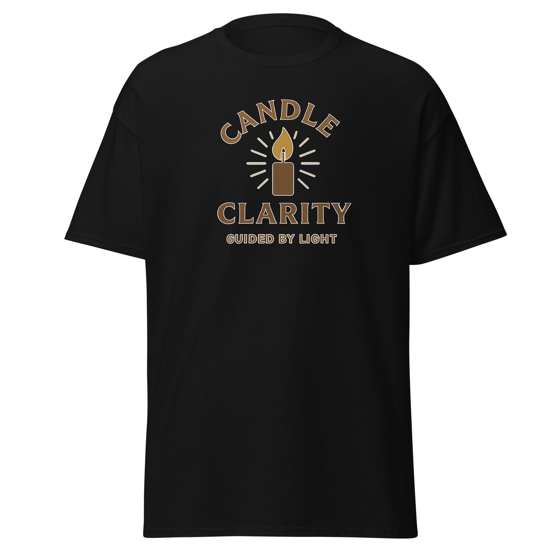 Front view of Black Candle Clarity Spiritual Tee by Enlight Me Center