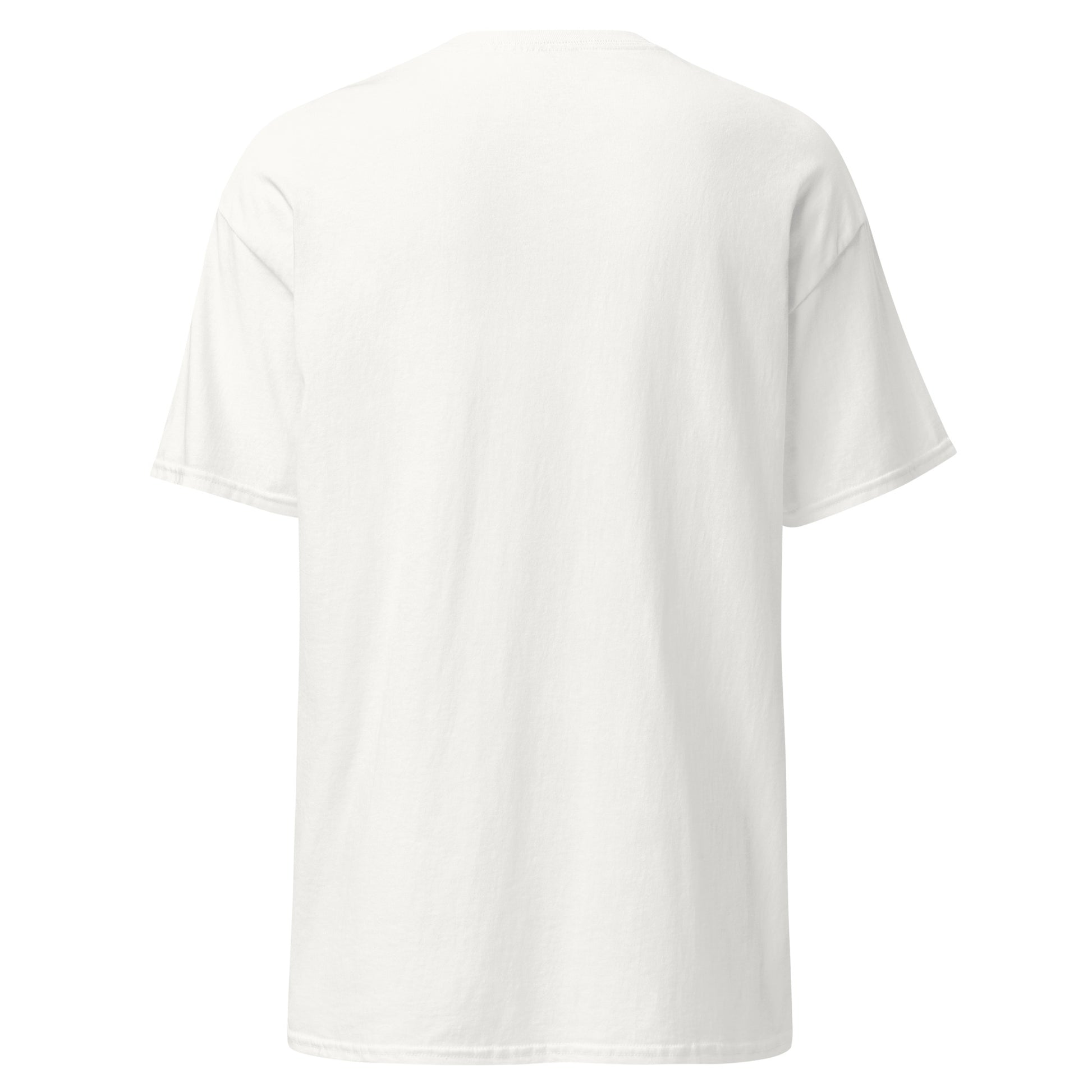 Back view of White Blessed by Tengri Ancestral Spirit Spiritual Tee by Enlight Me Center
