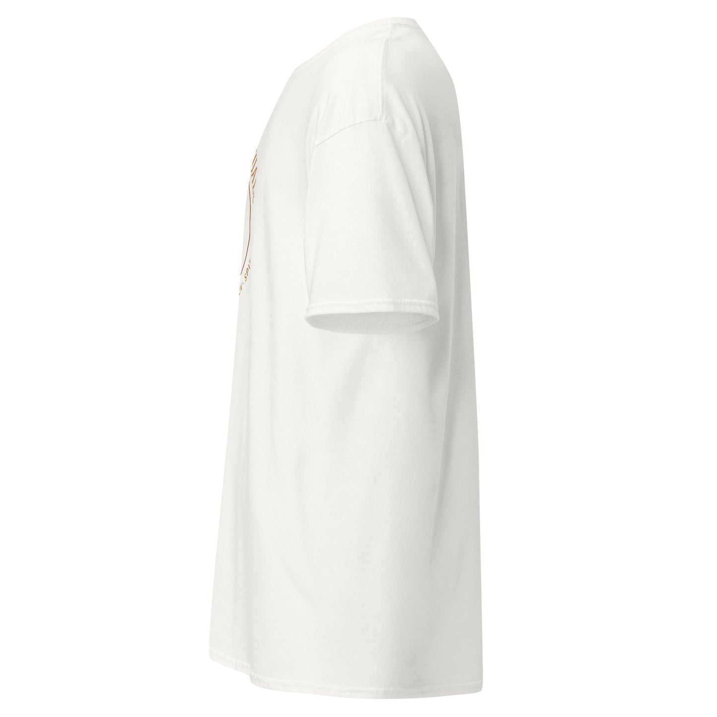 Side view of White Sacred Rituals Spiritual Wellness Spiritual Tee by Enlight Me Center