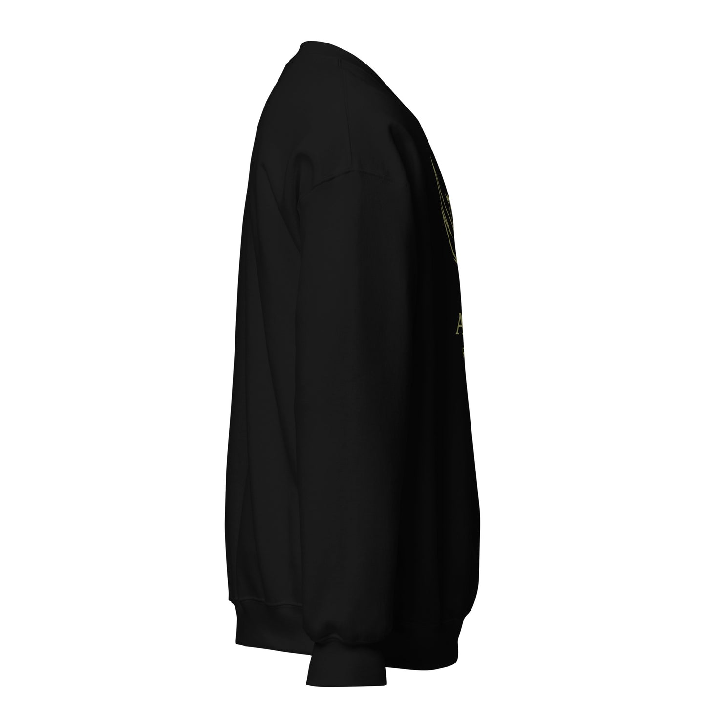 Side view of Black ANQA Rebirth Spiritual Sweatshirt by Enlight Me Center