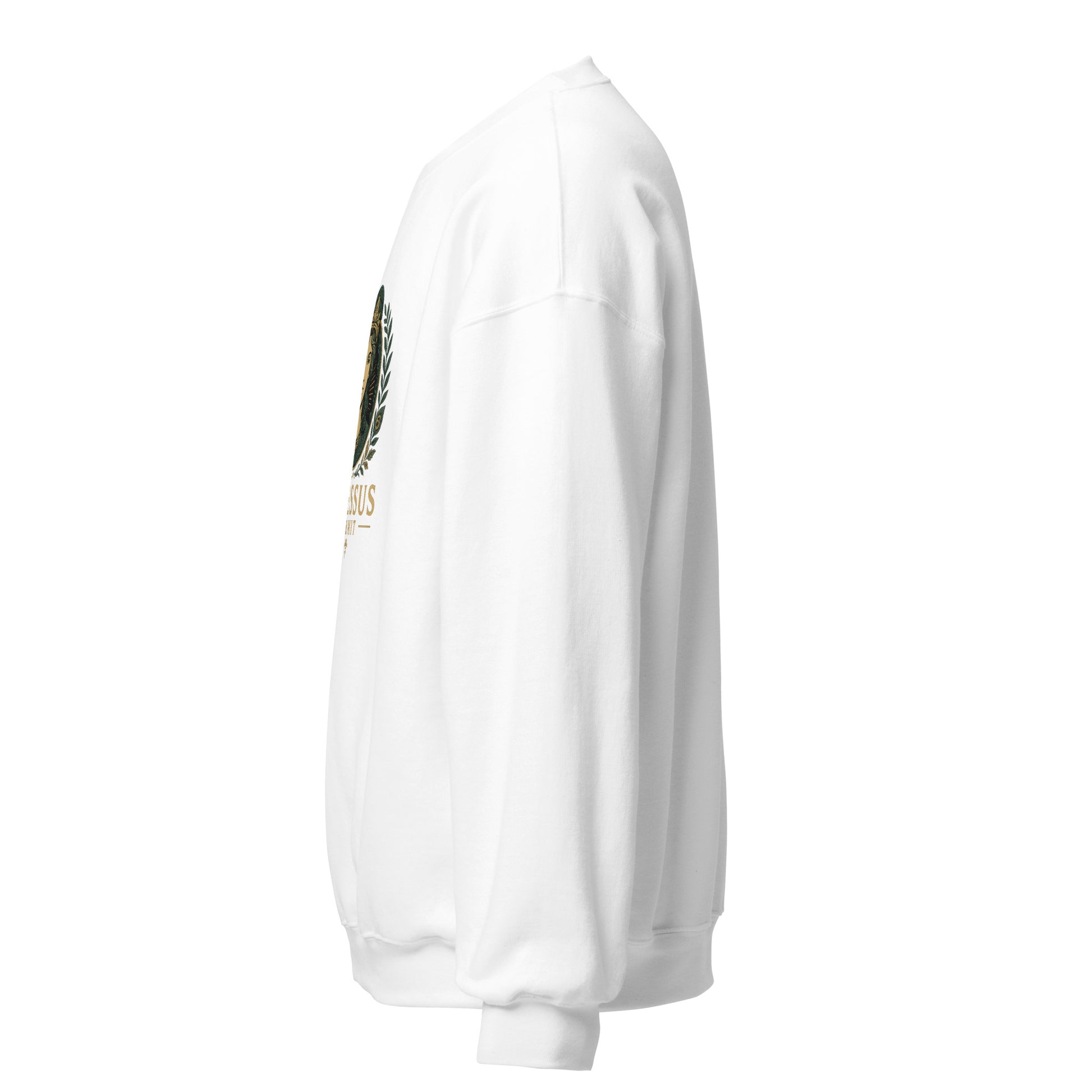 Side view of White Ephessus Hera The Sovereign Queen Divine Feminine Sweatshirt by Enlight Me Center