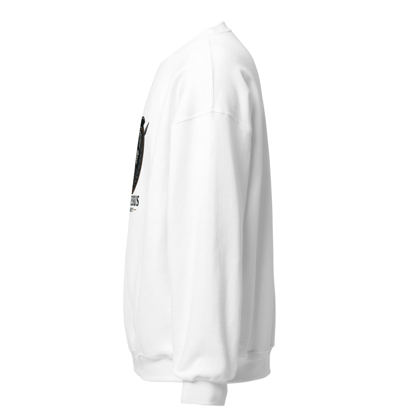 Side view of White Ephessus Athena Eternal Warrior Divine Feminine Sweatshirt by Enlight Me Center