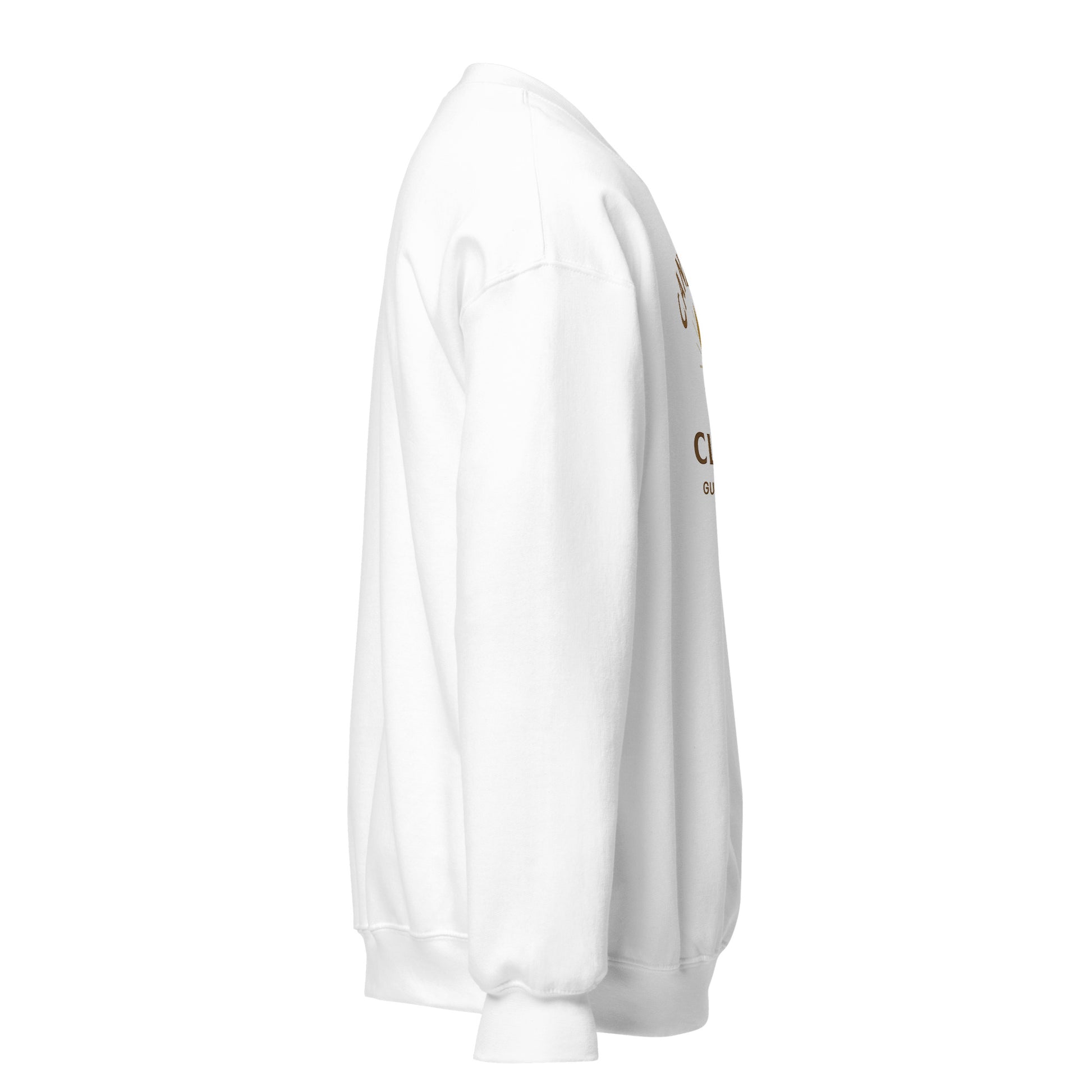 Side view of White Candle Clarity Spiritual Sweatshirt by Enlight Me Center
