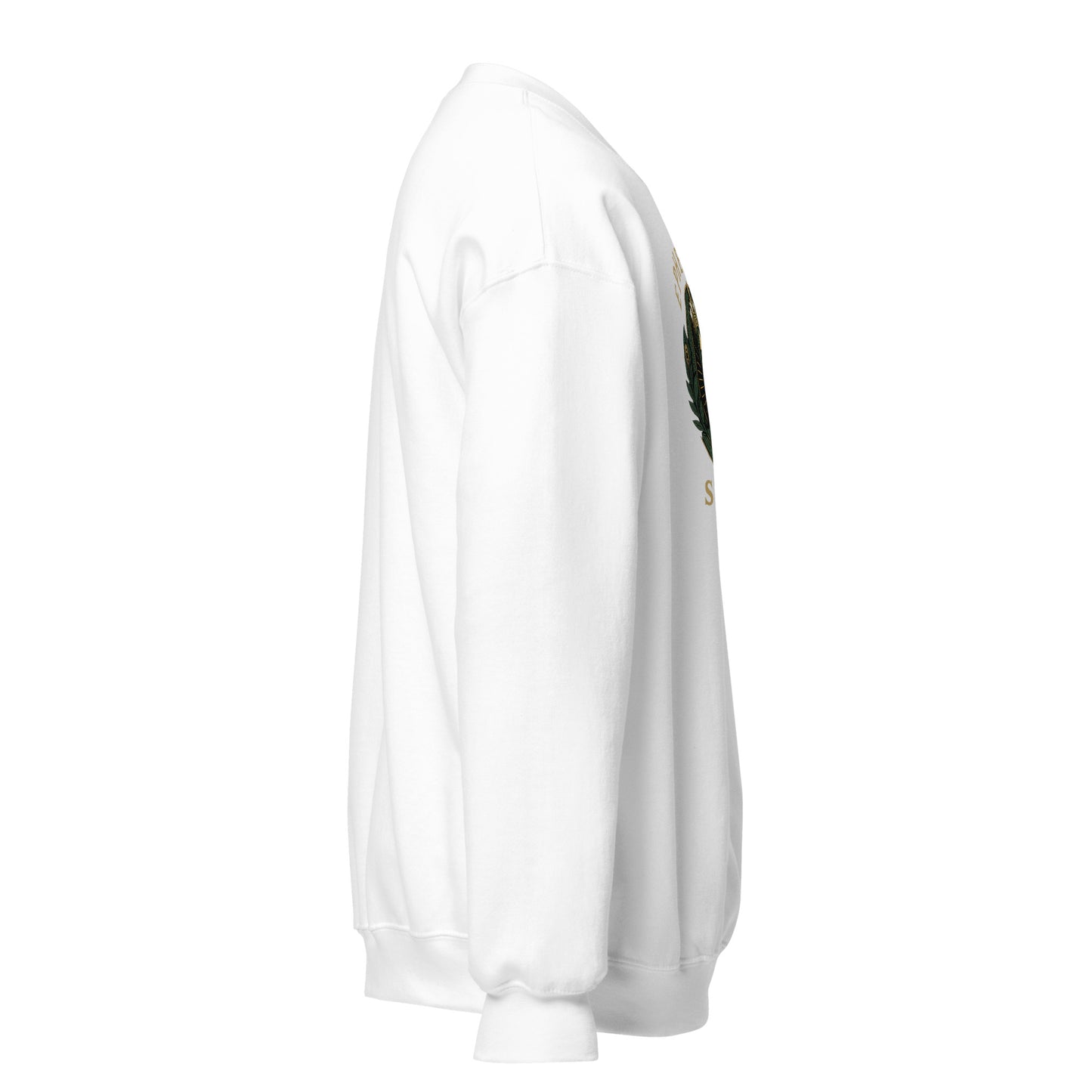 Side view of White Ephessus Hera The Sovereign Queen Divine Feminine Sweatshirt by Enlight Me Center