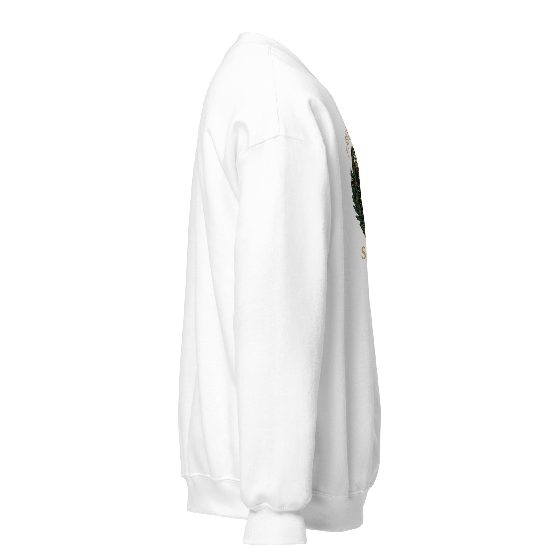 Side view of White Ephessus Hera The Sovereign Queen Divine Feminine Sweatshirt by Enlight Me Center