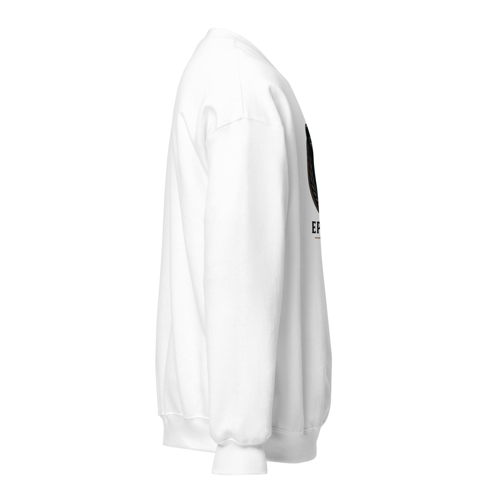 Side view of White Ephessus Athena Eternal Warrior Divine Feminine Sweatshirt by Enlight Me Center