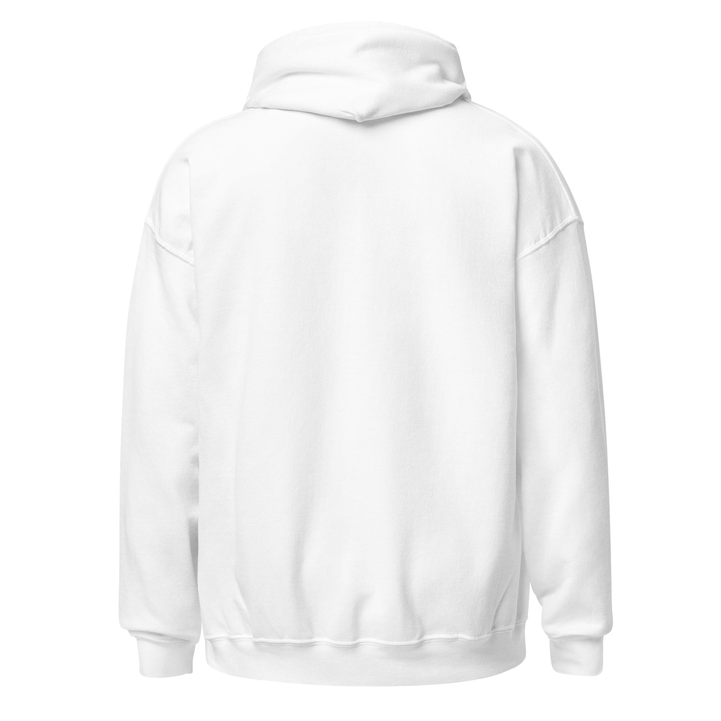 Back view of White Divine Energy Spiritual Hoodie by Enlight Me Center