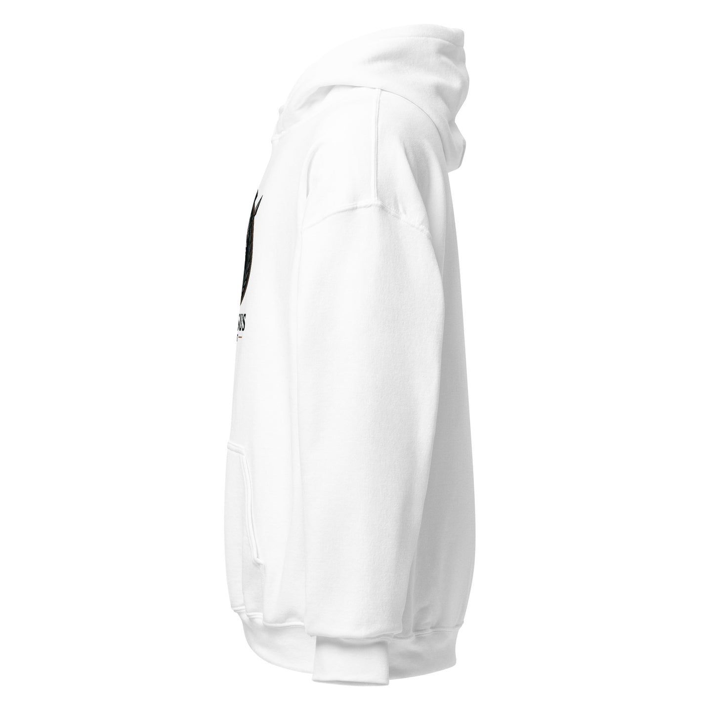 Side view of White Ephessus Athena Eternal Warrior Divine Feminine Hoodie by Enlight Me Center