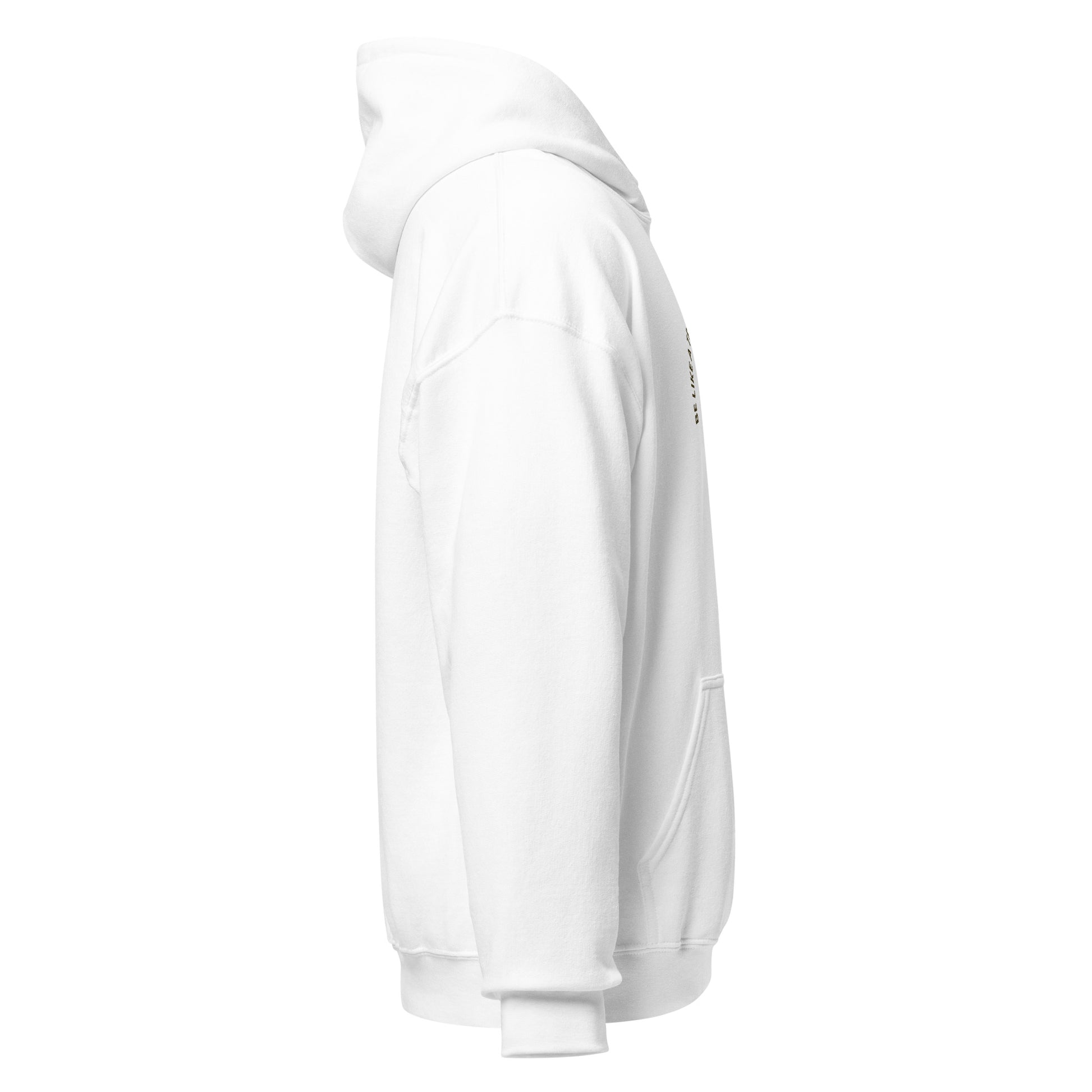 Side view of White Be Like a Tree and Let the Dead Leaves Drop Spiritual Healing Hoodie by Enlight Me Center