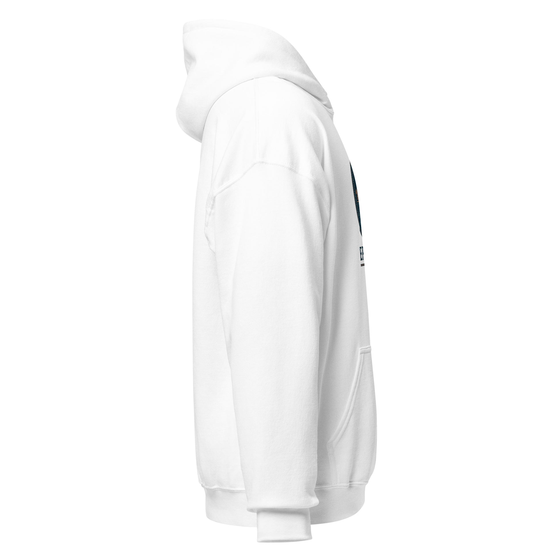 Side view of White Ephessus Athena The Defender Divine Feminine Hoodie by Enlight Me Center