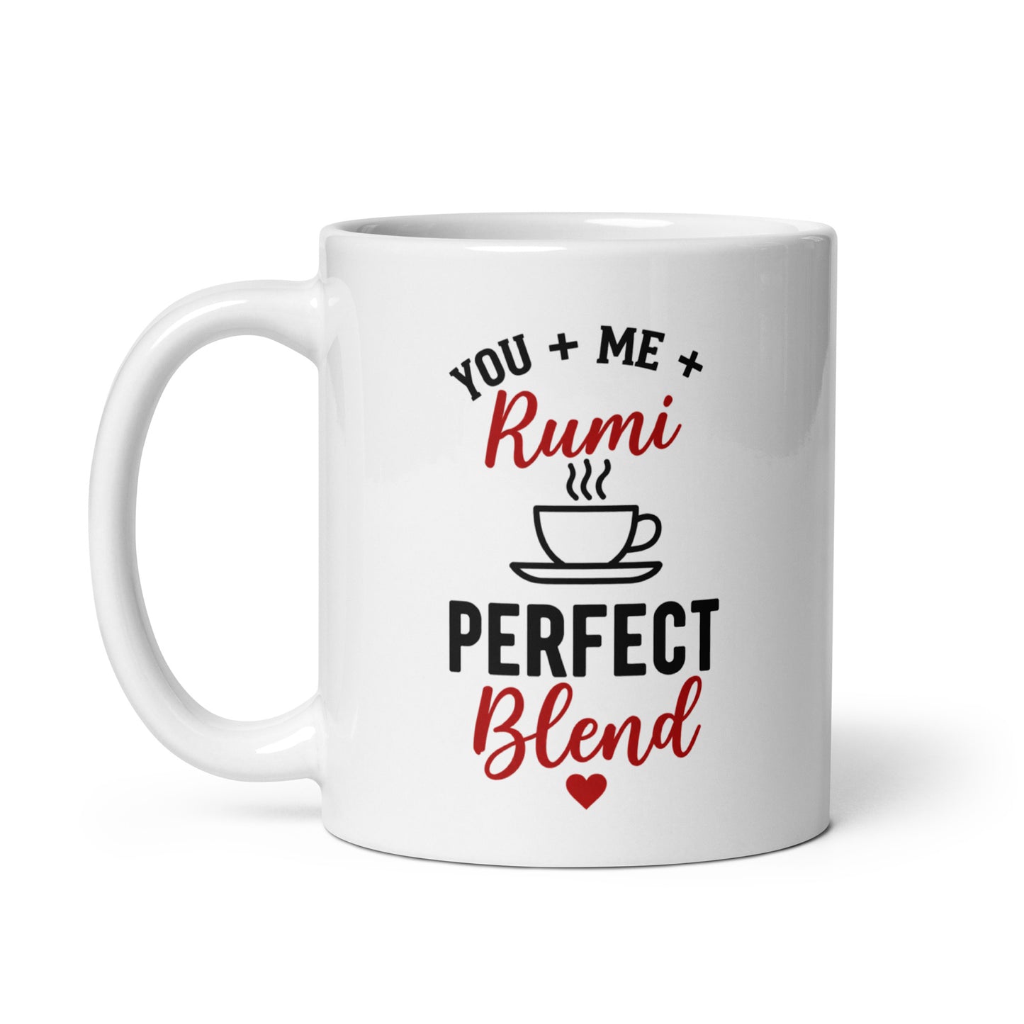 White You and Me Perfect Blend Spiritual Quote Mug showing spiritual quote design