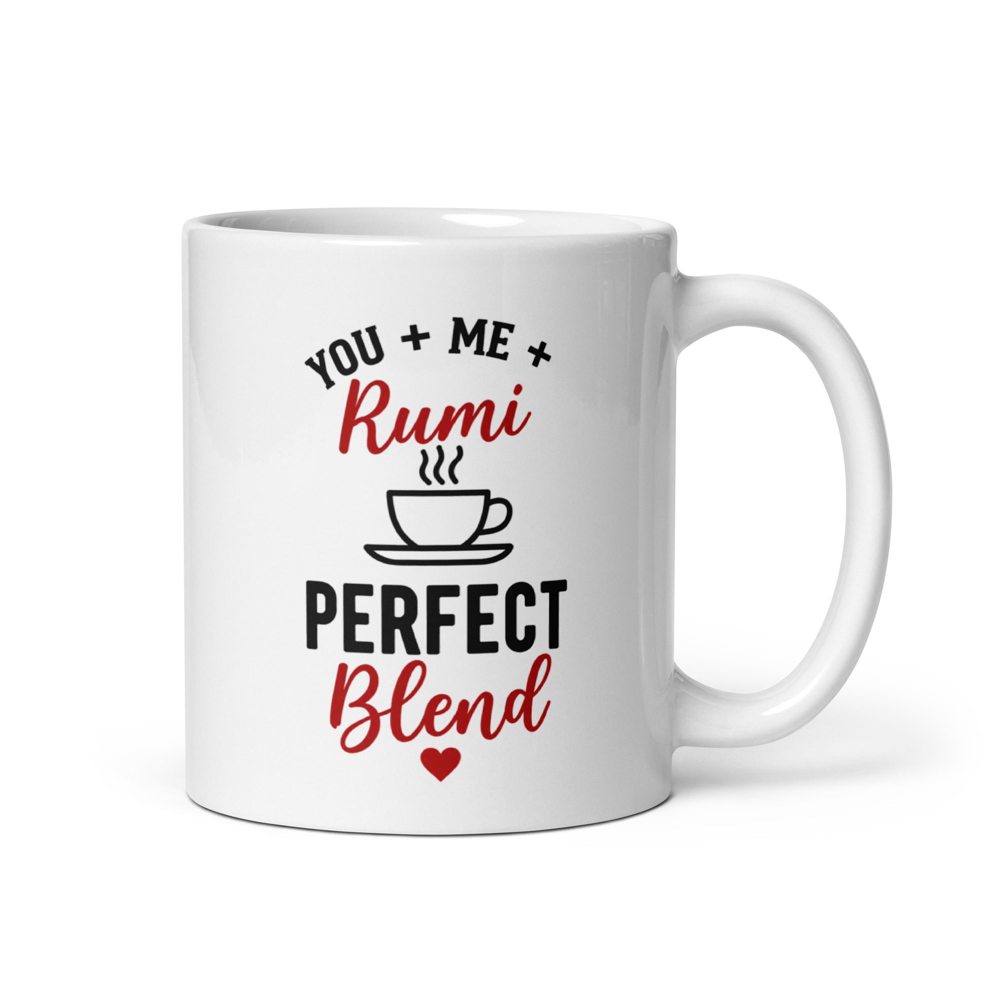 White You and Me Perfect Blend Spiritual Quote Mug showing spiritual quote design